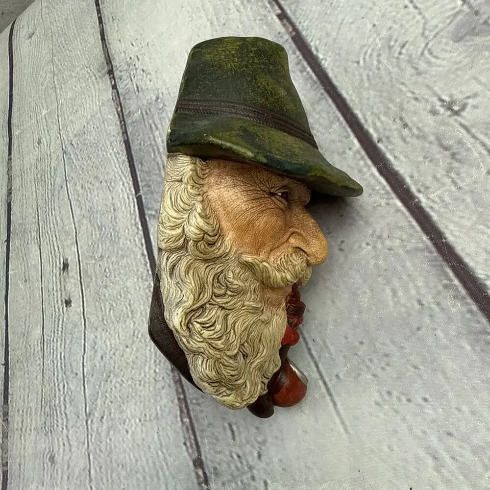 Vtg Tyrolean Bossons Chalkware 3D Head Wall Art Hand Painted England Very Good - Picture 3 of 5